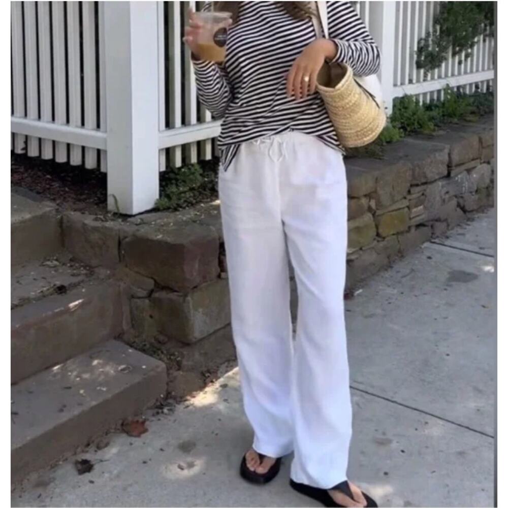 Reformation Pull on Pants Womens White Summer Lag n Look Small